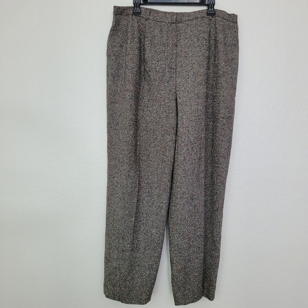 Jones New York Women's Wide Leg Pants in Brown Tweed
